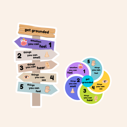 English Sensory and non sensory stickers: Breathing Techniques, Stress relief