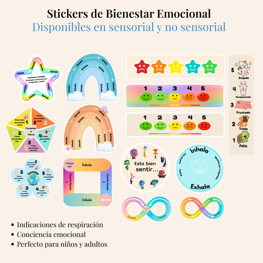 Spanish Sensory Stickers: Breathing Techniques, Stress Relief