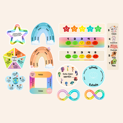Spanish Sensory Stickers: Breathing Techniques, Stress Relief