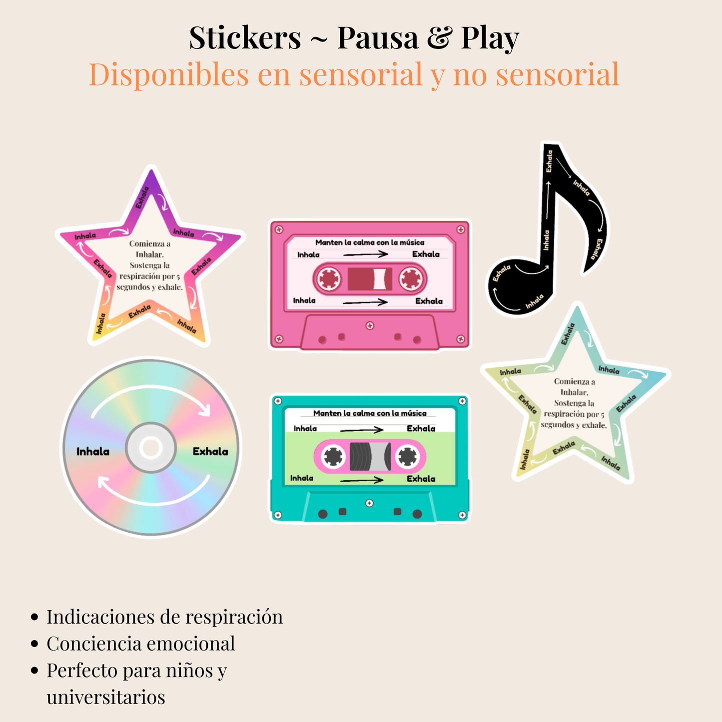 Stickers -Pausa & Play